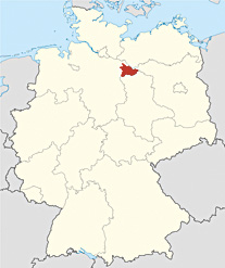Karte von Deutschland mit der Lage des Wendlands