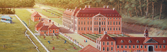 Gemälde eines historischen Herrenhaus