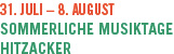 31. Juli- 8. August Sommerliche Musiktage Hitzacker